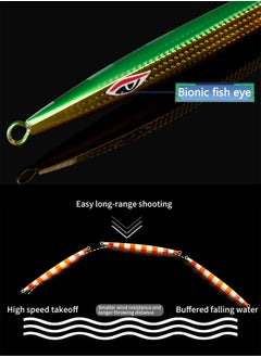 Beauenty Slow Pitch Jig Flat Fall Jig 2Pcs Saltwater Fishing Luers Mental Vertical Jigging Baits 300g - Green  - Image 5