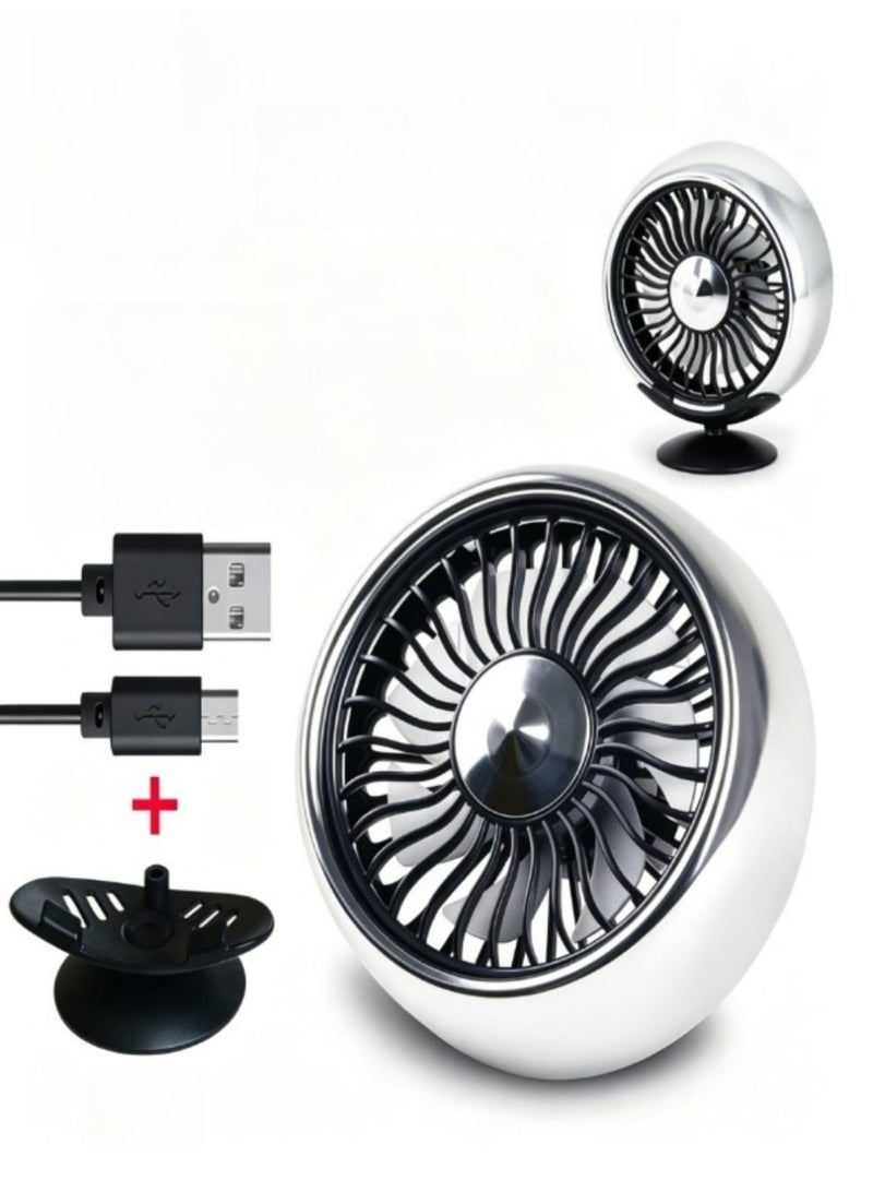 jaexest USB Car Vent Fan – 3-Speed Clip-On Fan with LED Light | Foldable Quiet Portable Cooler for Vehicles, Vans, Trucks, SUVs & RVs – Car Air Circulator for Front & Backseat Passengers – Black - Image 4