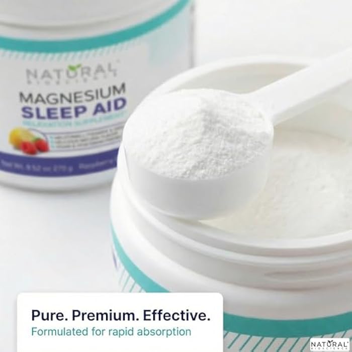 Natural BioScience Magnesium Sleep Night Time Powder - Magnesium Citrate, Magnesium Glycinate with Melatonin, L-Theanine and GABA Sleep Aid, Natural Sleep Supplement, Vegan, Gluten-Free, Raspberry Lemon Flavor - Image 3