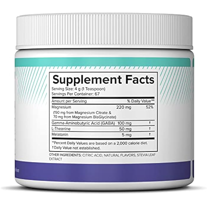 Natural BioScience Magnesium Sleep Night Time Powder - Magnesium Citrate, Magnesium Glycinate with Melatonin, L-Theanine and GABA Sleep Aid, Natural Sleep Supplement, Vegan, Gluten-Free, Raspberry Lemon Flavor - Image 4