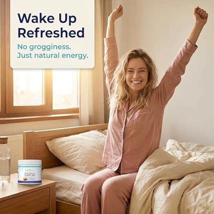 Natural BioScience Magnesium Sleep Night Time Powder - Magnesium Citrate, Magnesium Glycinate with Melatonin, L-Theanine and GABA Sleep Aid, Natural Sleep Supplement, Vegan, Gluten-Free, Raspberry Lemon Flavor - Image 5