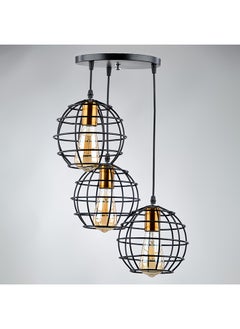 Three Half Globe Black Modern Ceiling Lamp-3Rb1030