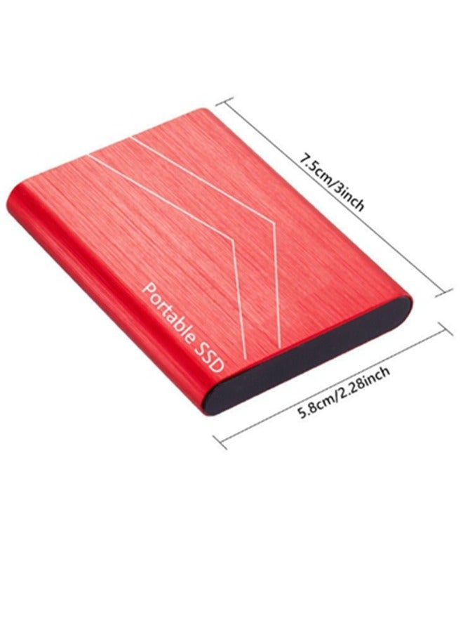 Portable Ssd Mobile Solid State Drive, External Hard Drive Usb3.1 Type C, Mini 1Tb Expansion Hard Drive. Suitable for Desktop, ​Notebook, Mac, Ps4, Etc,Red - Image 2