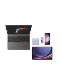 Momax 70W Gan Charger 2 USB-C PD Ports & 2 USB-A Desktop Charger for MacBook, Dell, Lenovo,Tablets & Smartphones - Purple  - Image 3