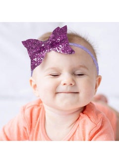 BEMBIKA Bow Headband For Baby Girl Hair Accessories For Girls Baby Girl Headband Glitter Purple  - Image 1