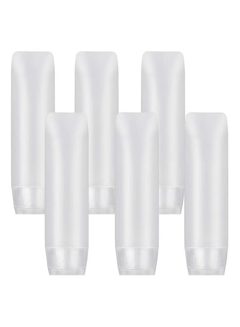 Generic 6 Pcs Clear Plastic Empty Travel Bottles Set With TSA Approved Transparent Refillable Cosmetic Containers With Flip Cap Squeezable Tubes For Shampoo Conditioner Lotion Toiletries (BPA Free, 30 ML) - Image 1