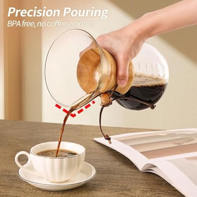 يو-هومي ماكينة صنع القهوة بالتنقيط مع فلتر قابل لإعادة الاستخدام من الفولاذ المقاوم للصدأ، ماكينة تحضير القهوة بالتنقيط، ماكينة تحضير القهوة بالتنقيط المصنوعة من زجاج البورسليكات السميك المقاوم للحرارة للتخييم والمشي لمسافات طويلة 400 مل - Image 5