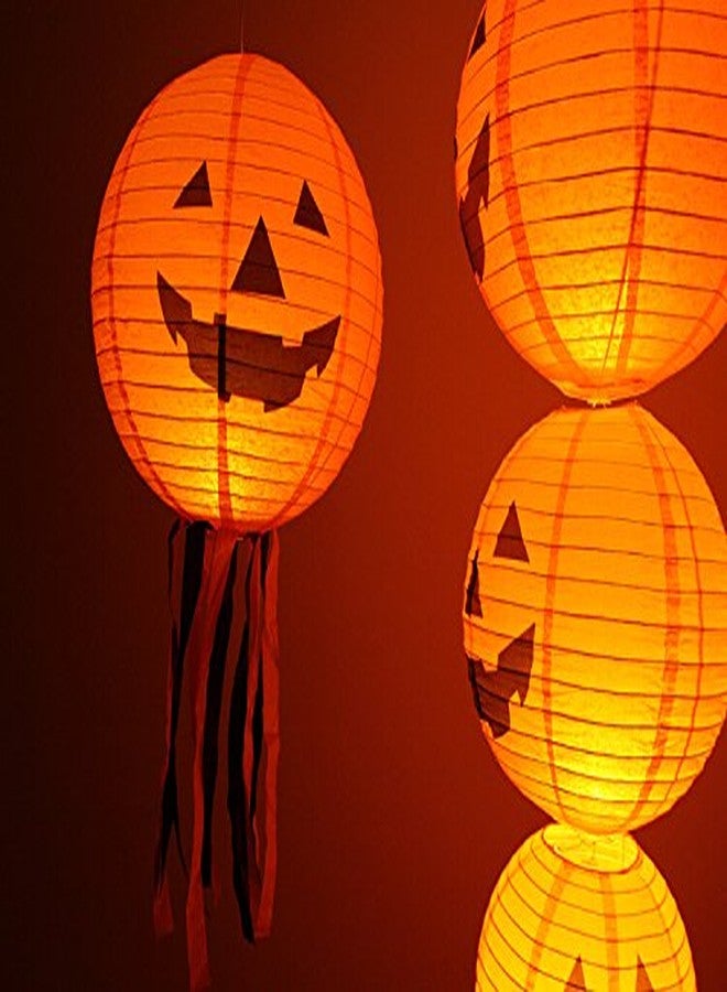 Charmed 10 inch Halloween Jack o Lantern Pumpkin Paper Lanterns Orange (10 Count) - Image 1