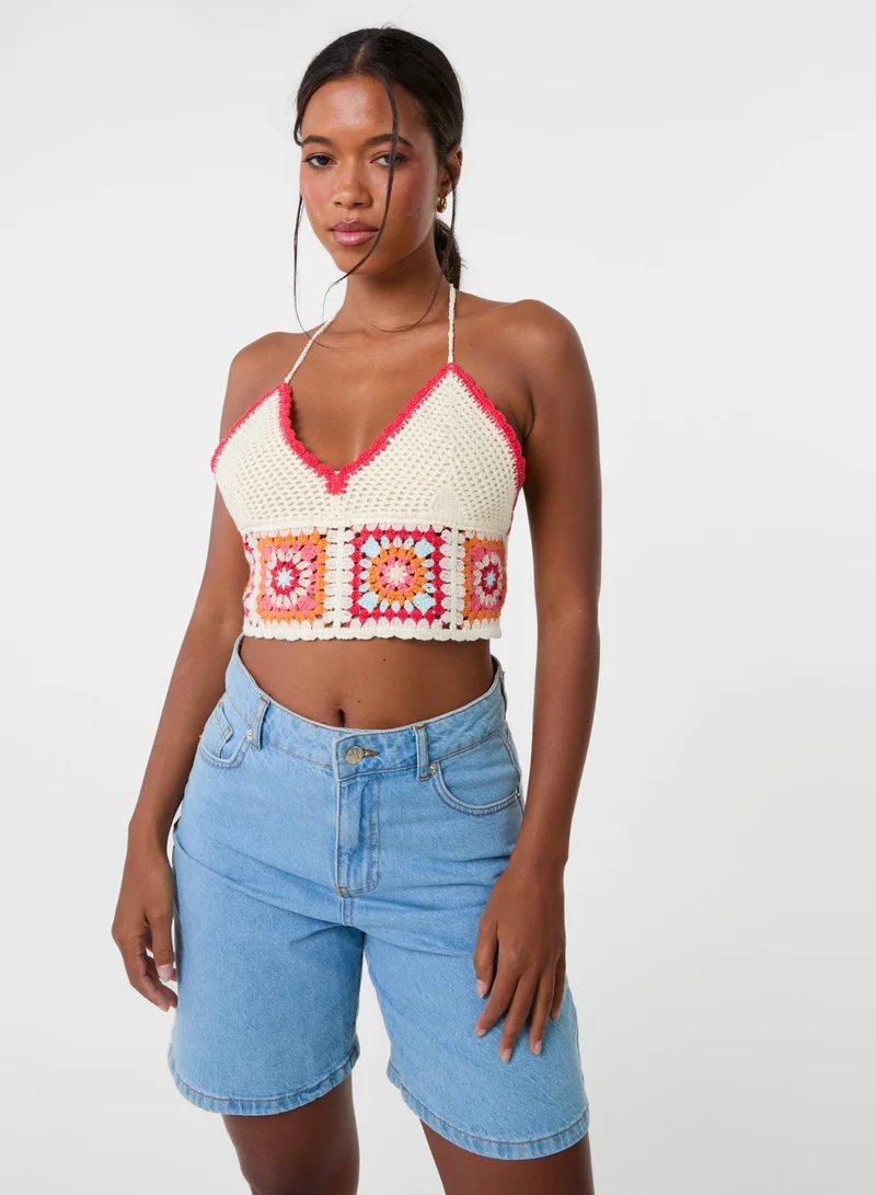 Pink Vanilla  Crochet Patchwork Bralette for Women | Best Price UAE