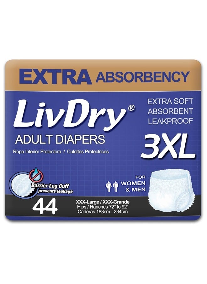 LIVDRY Adult Incontinence Underwear, Extra Absorbency Adult Diapers, Leak Protection (XXX-Large (44 Count))  - Image 1