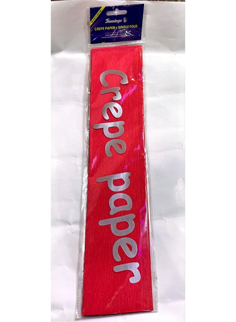 ورق كريب مطوي مفرد مقاس 50 سم × 120 سم لون أحمر - Image 1