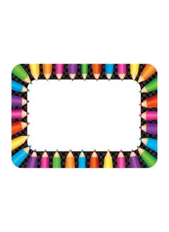 Generic Name tag stickers for writing names in the shape of wooden pens for teachers and students, consisting of 36 pieces, multi-colored, up to the date of Egypt, printing 01222143812  - Image 2