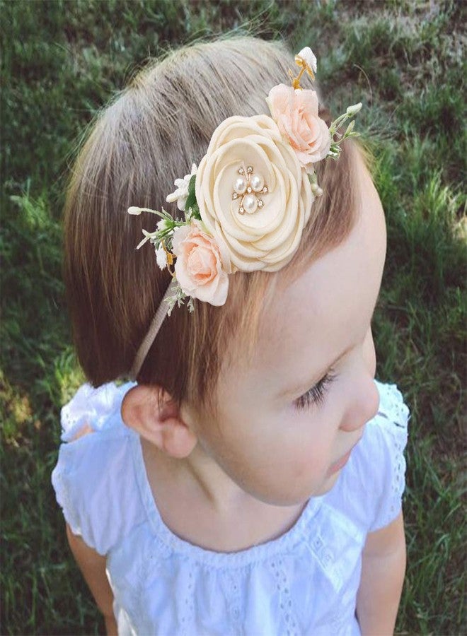BFNAAgirl Baby Girl Headbands Nylon Flower Elastic Hairbands 6pcs Hair Accessories Gift for Newborn Infant Toddlers - Image 5