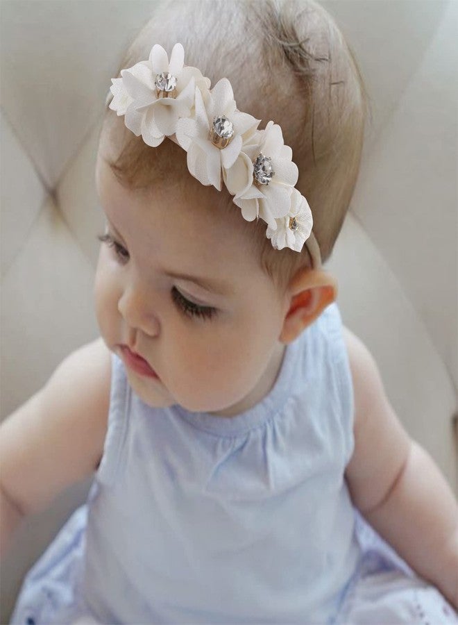 BFNAAgirl Baby Girl Headbands Nylon Flower Elastic Hairbands 6pcs Hair Accessories Gift for Newborn Infant Toddlers - Image 4