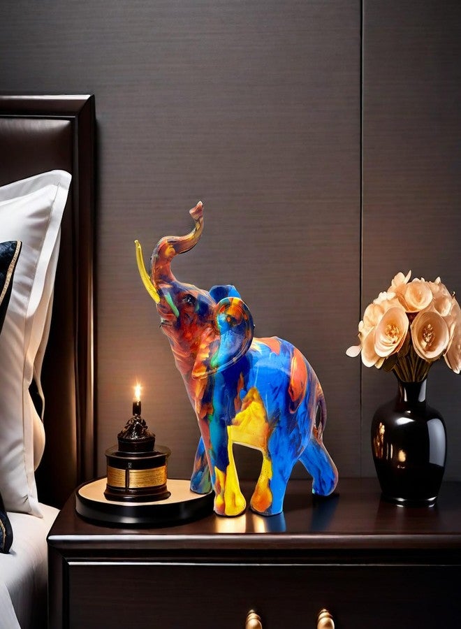 SHTWX Colorful Elephant Statue Sculpture Figurine for Home, Office, Living Room, Desktop Decoration, Garden Outdoor Decor (Small) - Image 3