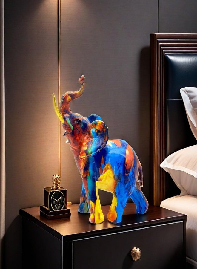 SHTWX Colorful Elephant Statue Sculpture Figurine for Home, Office, Living Room, Desktop Decoration, Garden Outdoor Decor (Small) - Image 2