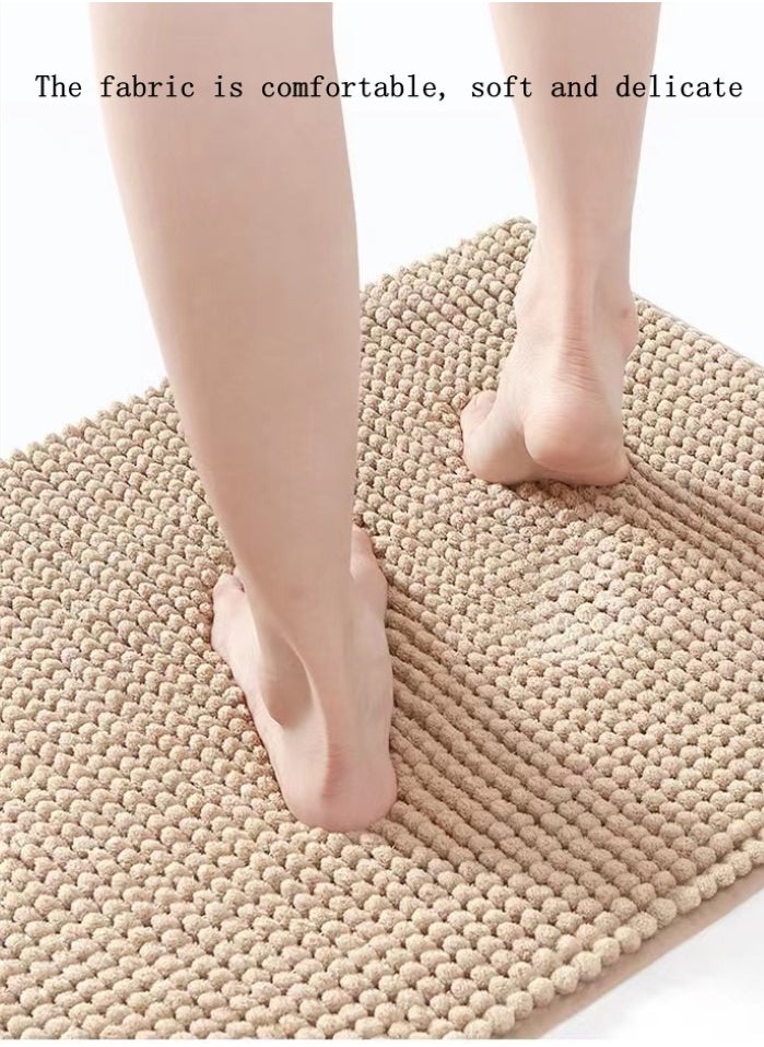 Kutis Non-Slip Bath Mat Super Absorbent Shower Thickened Soft Camel 60x40 cm  - Image 2