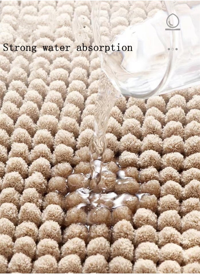 Kutis Non-Slip Bath Mat Super Absorbent Shower Thickened Soft Camel 60x40 cm  - Image 3