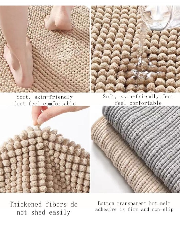 Kutis Non-Slip Bath Mat Super Absorbent Shower Thickened Soft Camel 60x40 cm  - Image 5