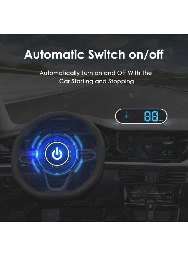 كيلا عداد السرعة الجديد الملون HUD GPS، عداد السرعة الرقمي MPH KM/H شاشة عرض أمامية للسيارات والشاحنات، كابل USB، توصيل وتشغيل (7 ألوان/ميل/ساعة كم/ساعة) - Image 4