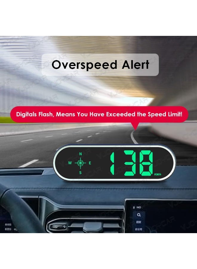 كيلا عداد السرعة الجديد الملون HUD GPS، عداد السرعة الرقمي MPH KM/H شاشة عرض أمامية للسيارات والشاحنات، كابل USB، توصيل وتشغيل (7 ألوان/ميل/ساعة كم/ساعة) - Image 3