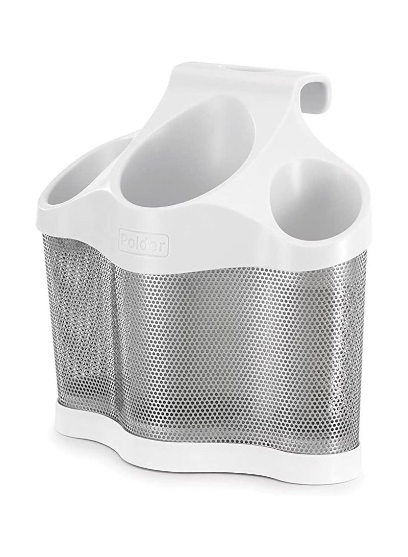 Polder Holder for Organizing Hair Dryer Tools Modern Design White - Image 1