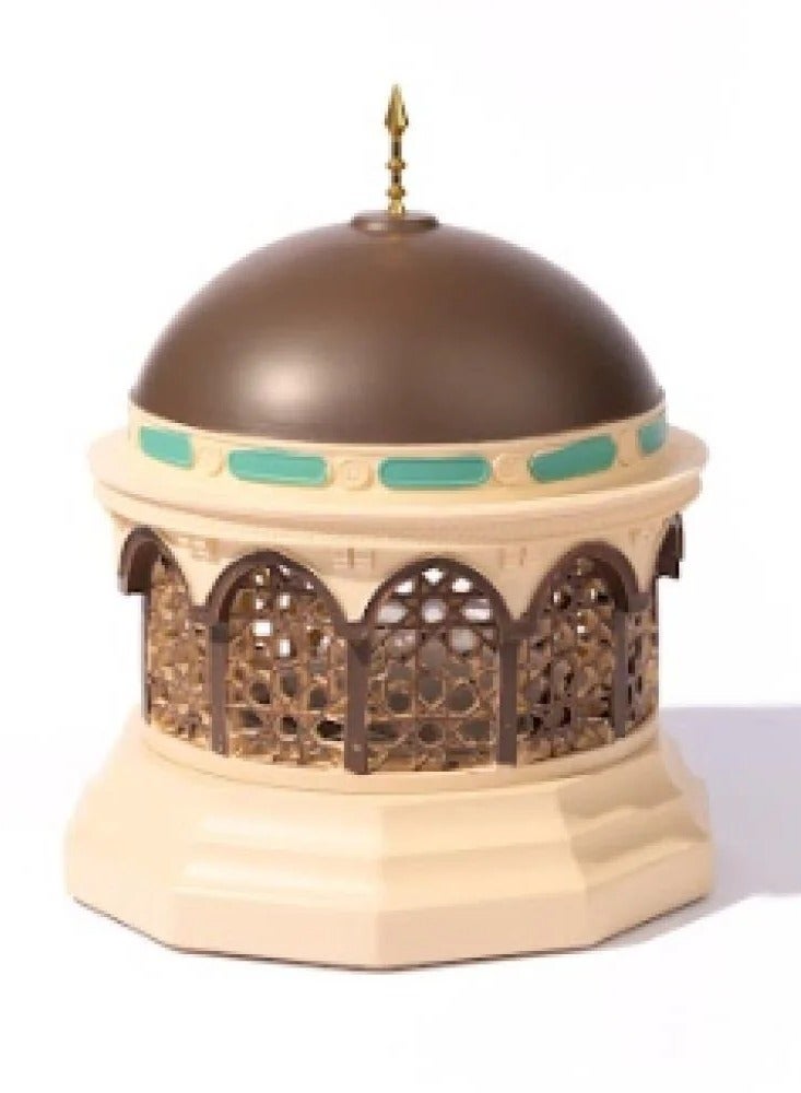 أسوة مبخرة تراثية أنيقة تصميم قبة الحرم المكي ديكور منزل مكتب طاسة معدنية فحم مقاومة للحرارة - Image 1