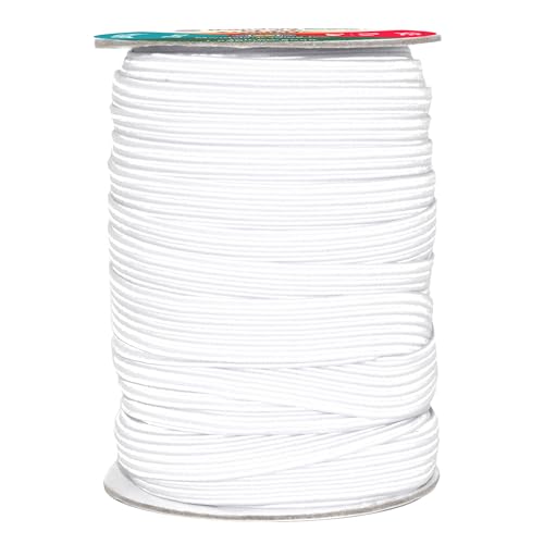 Mandala Crafts 12mm 20 Yds Roll of White Elastic Bands for Sewing - 1/2 Flat Elastics Cord - 1 2 Inch Braided Stretch Straps for Crafting - Image 1