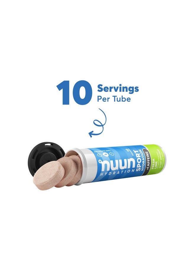 Nuun Sport + Caffeine Electrolyte Tablets For Proactive Hydration Fresh Lime 8 Pack (80 Servings) - Image 4
