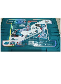 TOTAL Total 20V Cordless 2-Piece Combo Kit – Brushless Impact Drill 66Nm & Angle Grinder 115mm, 1000W with 47 Accessories, 10 Cutting Discs, 2×4.0Ah Batteries & Charger – Ideal for Drilling, Grinding & Cutting  - Image 5