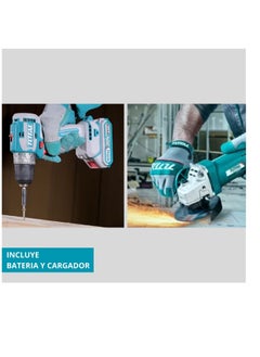 TOTAL Total 20V Cordless 2-Piece Combo Kit – Brushless Impact Drill 66Nm & Angle Grinder 115mm, 1000W with 47 Accessories, 10 Cutting Discs, 2×4.0Ah Batteries & Charger – Ideal for Drilling, Grinding & Cutting  - Image 3