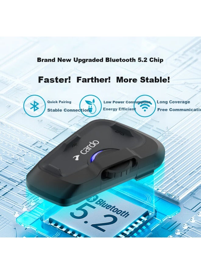 Cardo Motorcycle Helmet Bluetooth Headset, Riding Noise Reduction Waterproof, Freecom2xsingle Original Box - Image 2
