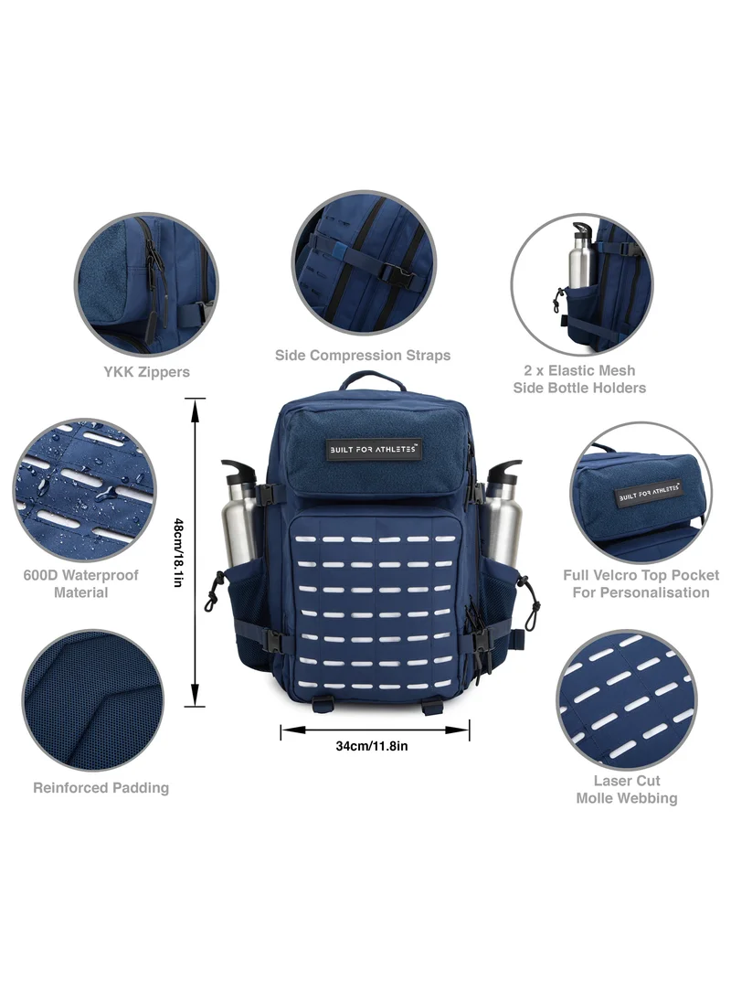 Built for Athletes LARGE GYM BACKPACK BUILT FOR ATHLETES NAVY WHITE
