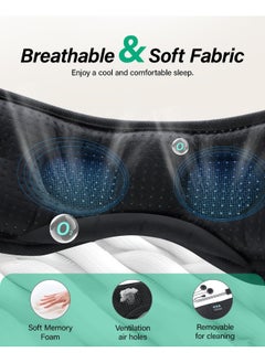 LC-dolida Sleep Headphone, Bluetooth Wireless White Noise Sleeping Eye Mask, 3D Breathable Sleep Mask with Timer for Sleeping Travel Relaxation, Meditation, Cool Gadgets for Women Man  - Image 5