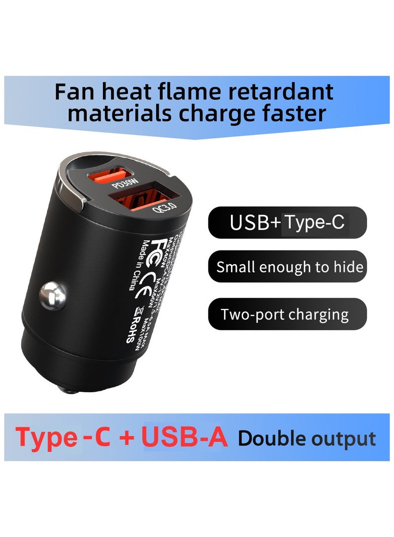 شاحن سيارة PD 30W + QC3.0 شحن سريع مزدوج USB محول شاحن سيارة نوع C متوافق مع iPhone 15 Pro Max iPad Pro هواتف Samsung Galaxy - Image 3