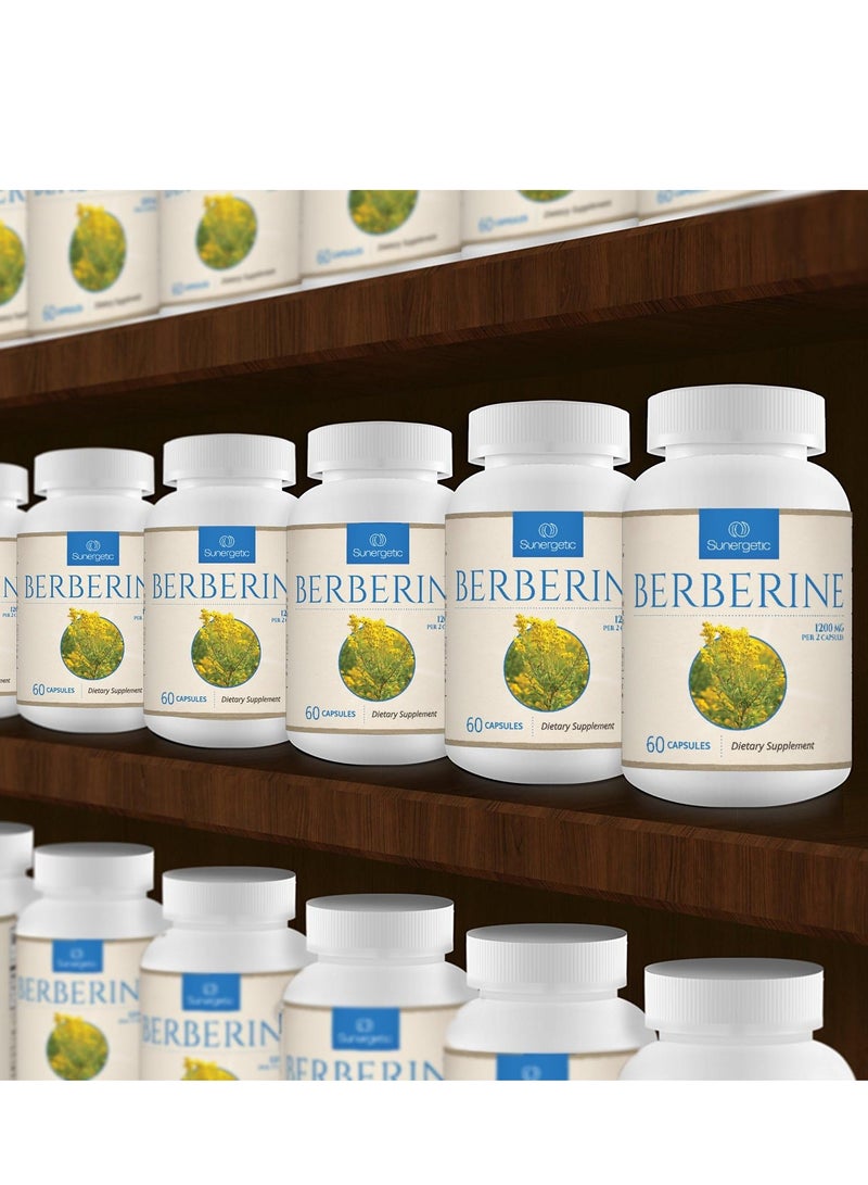 Sunergetic Sunergetic Premium Berberine Supplement - 1200mg of Berberine Per Serving - Berberine HCL Supplement Non-GMO - Immune Support- 60 Berberine Capsules  - Image 4