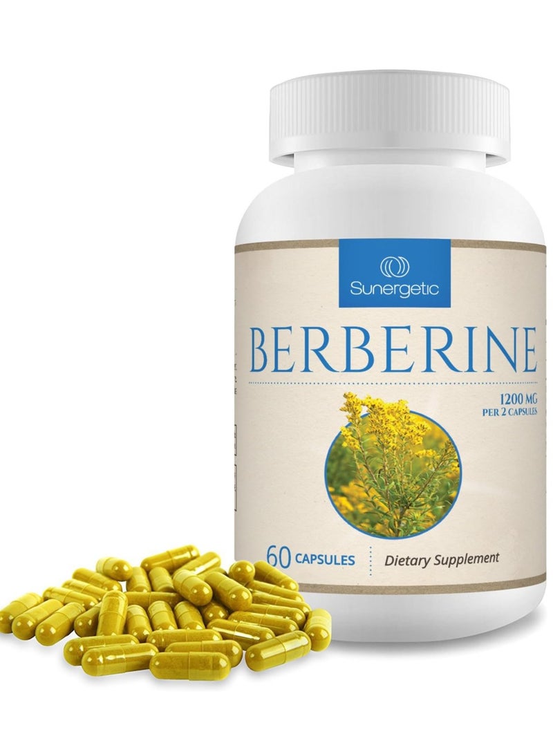 Sunergetic Sunergetic Premium Berberine Supplement - 1200mg of Berberine Per Serving - Berberine HCL Supplement Non-GMO - Immune Support- 60 Berberine Capsules  - Image 5