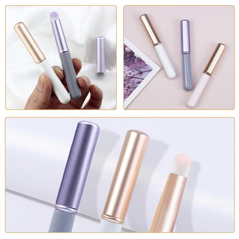 3pcs Lipstick Lip Brush Set with Lid Lip Gloss Applicator Brushes in Purple White Pink for Women’s Makeup and Concealer Tool - Image 5