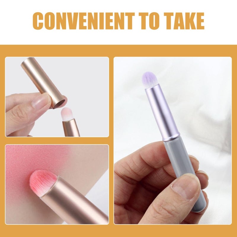 3pcs Lipstick Lip Brush Set with Lid Lip Gloss Applicator Brushes in Purple White Pink for Women’s Makeup and Concealer Tool - Image 3