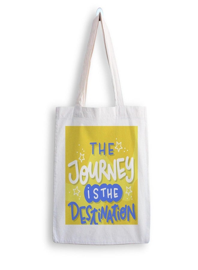 ARTBUG Tote Bag for Women with zip, Aesthetic Canvas tote bag for college girls, office, stylish and reusable - The Journey - D No - 005 - Image 1