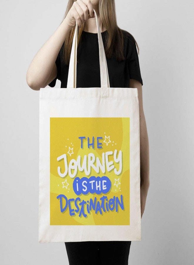 ARTBUG Tote Bag for Women with zip, Aesthetic Canvas tote bag for college girls, office, stylish and reusable - The Journey - D No - 005 - Image 3