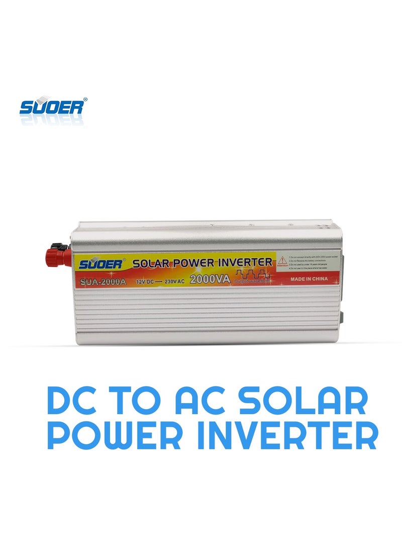 Suoer Solar Power Inverter DC12V To AC230V Inverter 2000VA DC To AC SUOER SUA2000A - Image 1