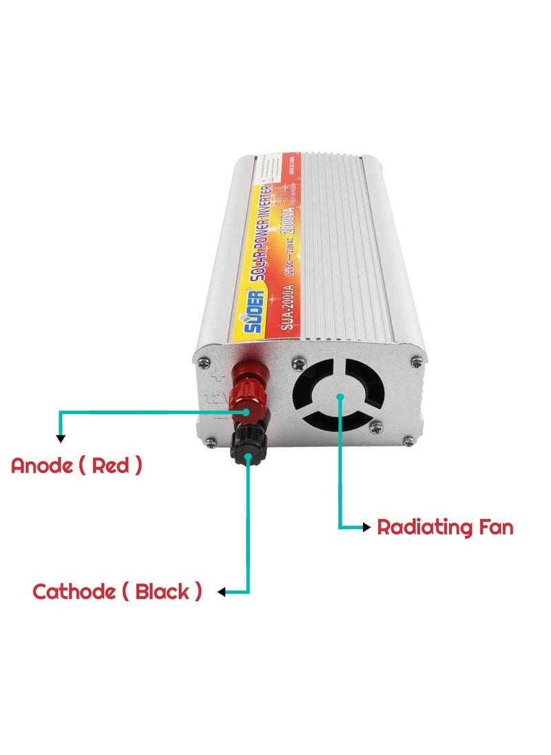 Suoer Solar Power Inverter DC12V To AC230V Inverter 2000VA DC To AC SUOER SUA2000A  - Image 5