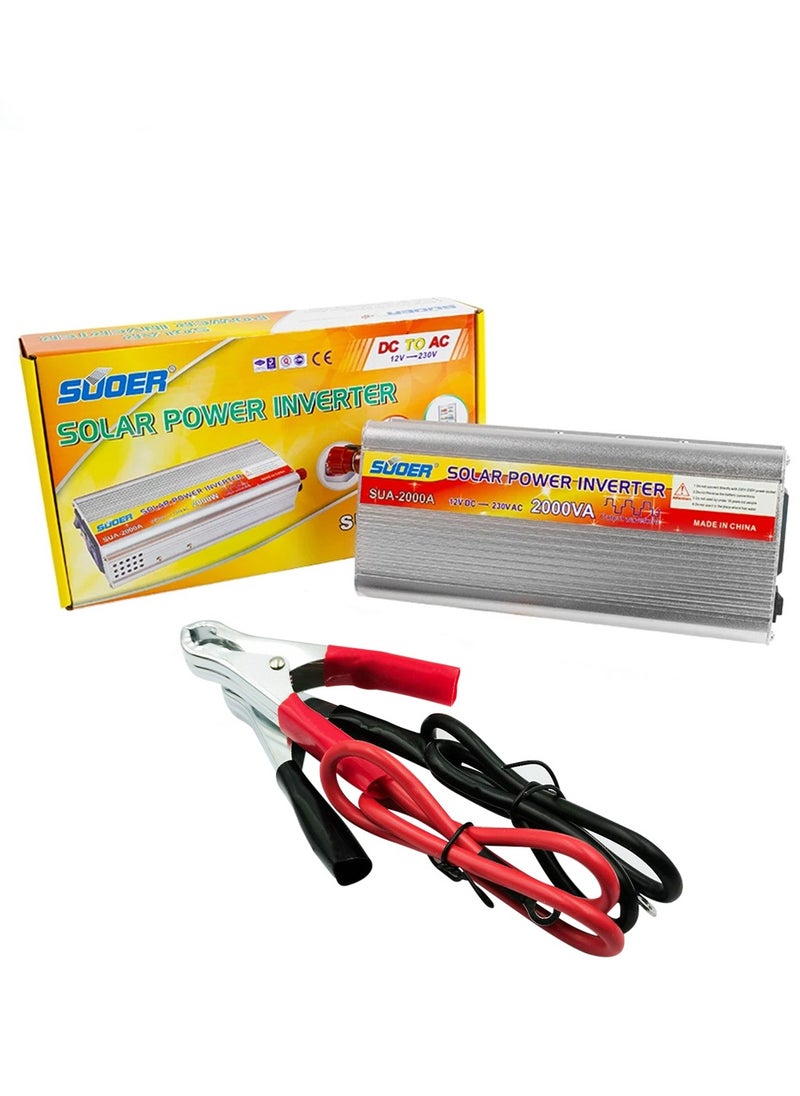 Suoer Solar Power Inverter DC12V To AC230V Inverter 2000VA DC To AC SUOER SUA2000A  - Image 1