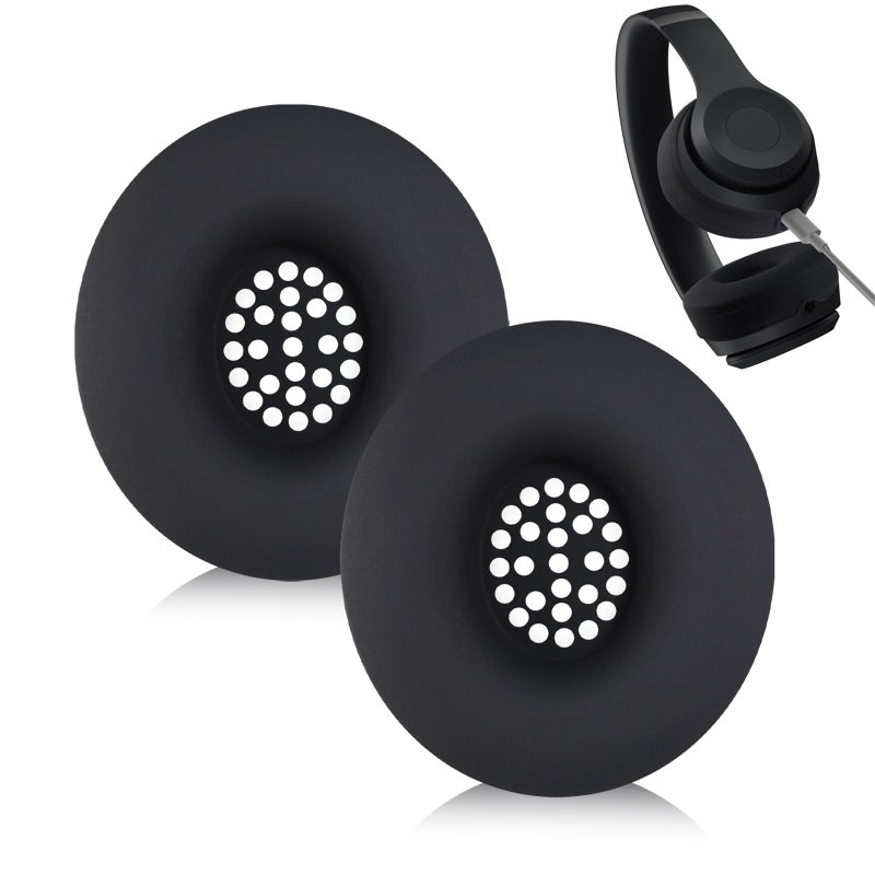 Adhiper Silicone Ear Pads Cover for Beats Solo 4, Washable Sweat Earpad Covers Silicone Case for Beats Solo4 & Solo3 Wireless On-Ear Headphones Accessories Protective Pads Cover (Black) - Image 1