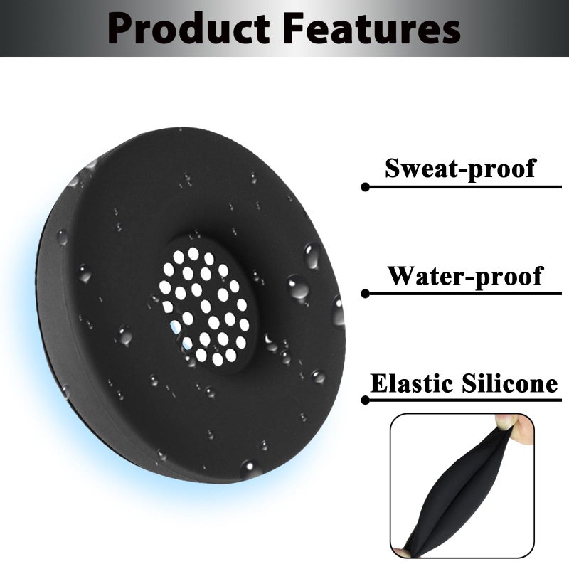 Adhiper Silicone Ear Pads Cover for Beats Solo 4, Washable Sweat Earpad Covers Silicone Case for Beats Solo4 & Solo3 Wireless On-Ear Headphones Accessories Protective Pads Cover (Black) - Image 3