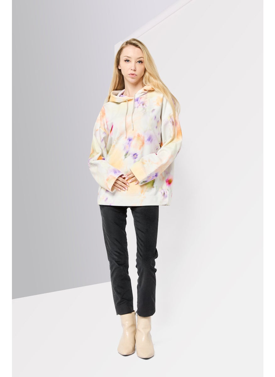 Scotch & Soda Women Tie Dye Long Sleeves Hoodies, Multicolor  - Image 2