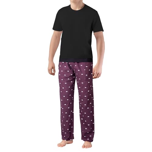 SLEEPHERO Men’s Pajama Set Pajamas For Men 2 Piece PJ Set with Cotton Knit Men Pajama Pants and Short Sleeve Crew Neck T-Shirt Polar Bear X-Large - Image 1