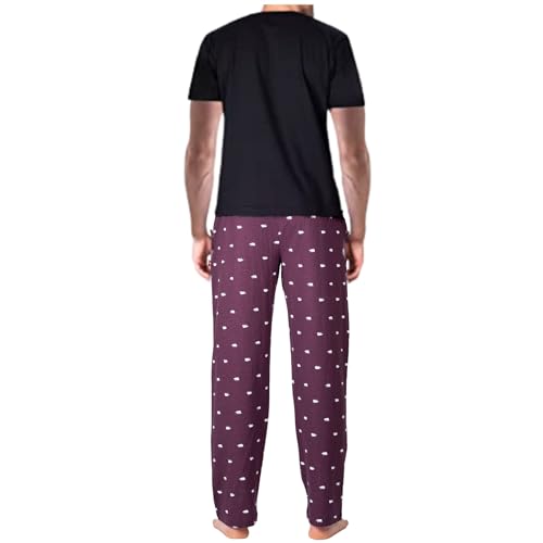 SLEEPHERO Men’s Pajama Set Pajamas For Men 2 Piece PJ Set with Cotton Knit Men Pajama Pants and Short Sleeve Crew Neck T-Shirt Polar Bear X-Large - Image 2