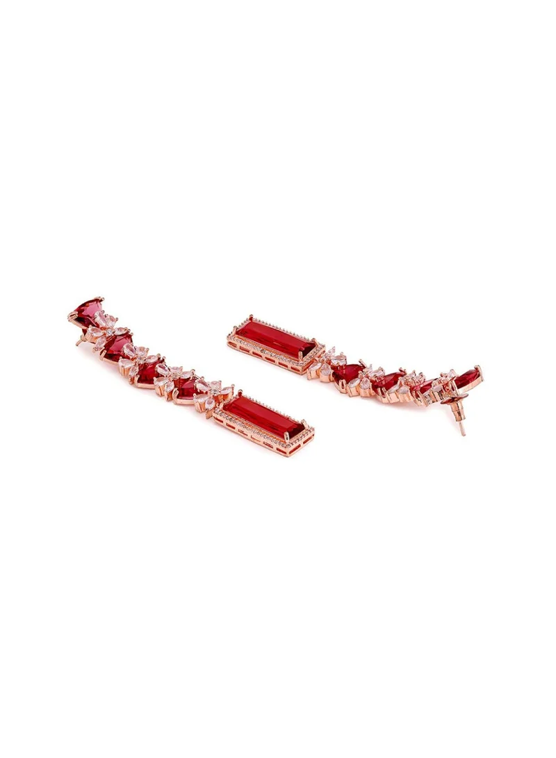 Priyaasi Rose Plated Drop Earrings